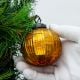 Amber Vintage Kugel Round Glass Christmas Ornament