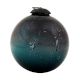 Inky Blue Round Glass Christmas Ornament