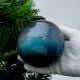 Inky Blue Round Glass Christmas Ornament