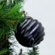 Black Ball Round Glass Christmas Ornament
