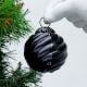 Black Ball Round Glass Christmas Ornament