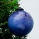 Dark Blue Round Glass Christmas Ornament
