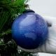 Dark Blue Round Glass Christmas Ornament