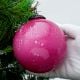 Pink Vintage Round Glass Christmas Ornament