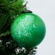Green Vintage Round Glass Christmas Ornament