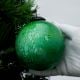 Green Vintage Round Glass Christmas Ornament