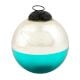 Turquoise Vintage Style Round Glass Christmas Ornament