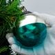 Turquoise Vintage Style Round Glass Christmas Ornament