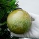 Moss Green Vintage Style Round Glass Christmas Ornament