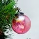 Pink Vintage Style Round Glass Christmas Ornament