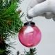 Pink Vintage Style Round Glass Christmas Ornament