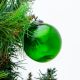 Green Vintage Style Round Glass Christmas Ornament
