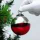Red Vintage Style Round Glass Christmas Ornament