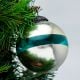 Vintage Turquoise Style Round Glass Christmas Ornament