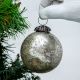 Antique Silver Style Round Glass Christmas Ornament