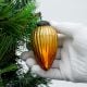 Vintage style Ribbed Amber Glass Christmas Ornament