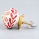 Red Tiny Flower Drawer Knob