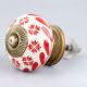 Red Tiny Flower Drawer Knob