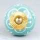 Sea Green Floral Ceramic Knob