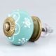 Sea Green Floral Ceramic Knob