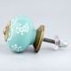 Sea Green Floral Ceramic Knob