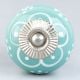 Sea Green Floral Ceramic Knob