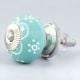 Sea Green Floral Ceramic Knob