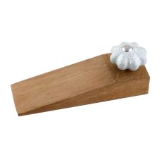 Steel Grey Ceramic Crackle Wooden Door Stopper