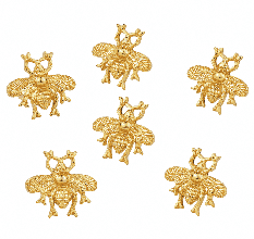 6 Pieces Golden Bee Aluminium Drawer Knob