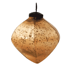 Gold Decorative Mercury Glass Diamond Shape Hanging Ornament