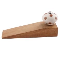 2 Pieces Brown Dotted Ceramic Floral Door Stopper