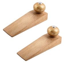 2 Pieces Golden Ceramic Wooden Door Stopper
