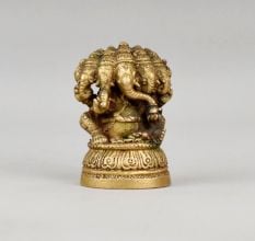 Handcrafted Brass Panchmukhi Ganesha Murti Ganpati Idol