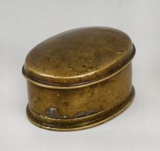 Handcrafted Brass Dabbi Murti Storage Box Vintage
