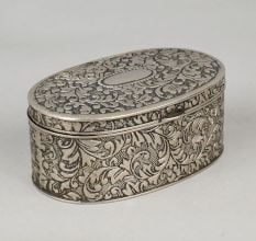 Handcrafted Brass Engraved Storage Box Vintage Floral Design