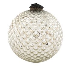 Silver Vintage Mercury Glass Christmas Ball Ornament