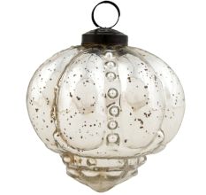 Silver Style Dome Mercury Glass Christmas Ornament