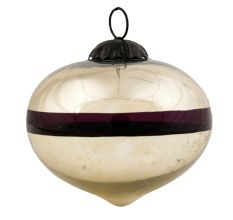 Silver Style Purple Stripe Mercury Glass Christmas Ornament
