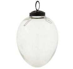 Clear Vintage Avocado Glass Christmas Ornament