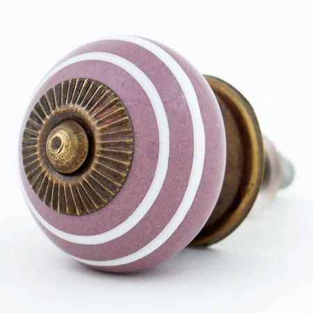 Purple Striped Small Ceramic Knobs
