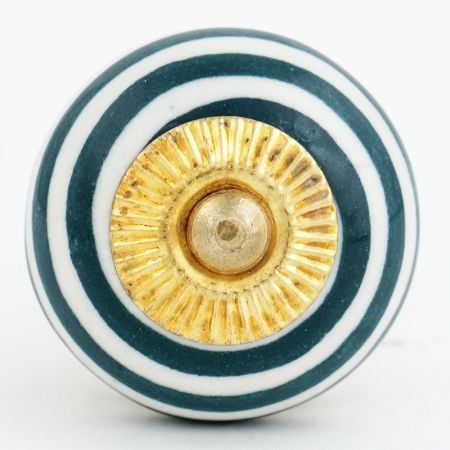 Forest Green Striped Knob