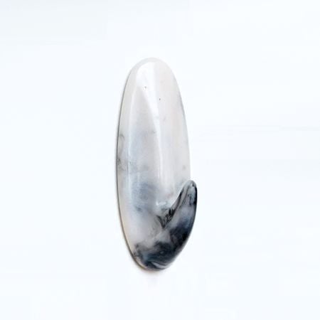 Grey Resin Decorative Adhesive Marble Finish Wall Hook