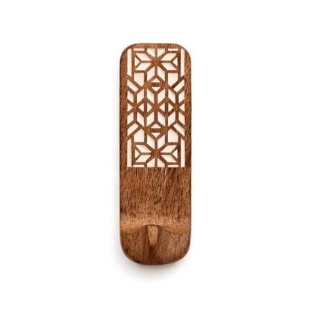 Wooden Handmade Brown And White Adhesive Wall Hook