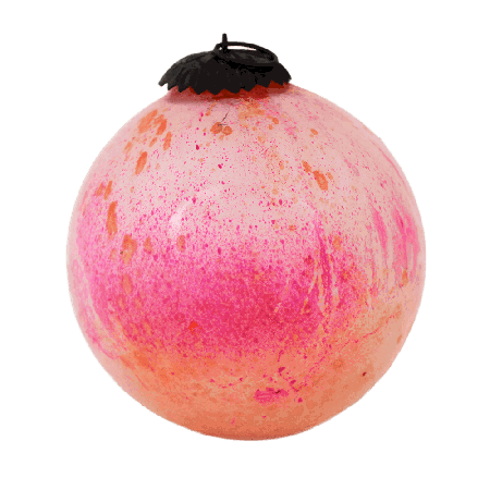 Pink Decorative Round Glass Hanging Ornament