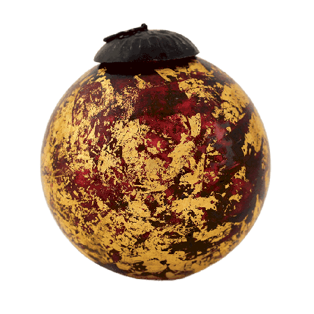 Vintage Red and Gold Glass Christmas Ornament