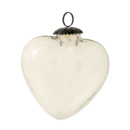 Clear Decorative Heart Shaped Glass Christmas Hanging Ornament