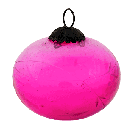 Queen Pink Vintage Glass Turnip Christmas Ornament