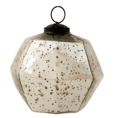 Antique Mercury Glass Geometric Hanging Ornament