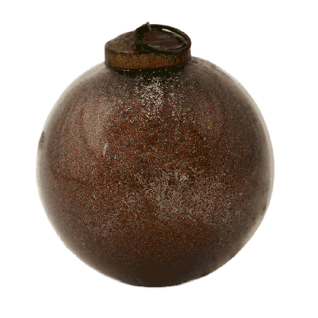 Brown Round Vintage Glass Christmas Ornament