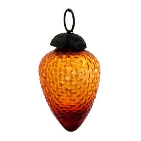 Vintage style Amber Glass Christmas Ornament